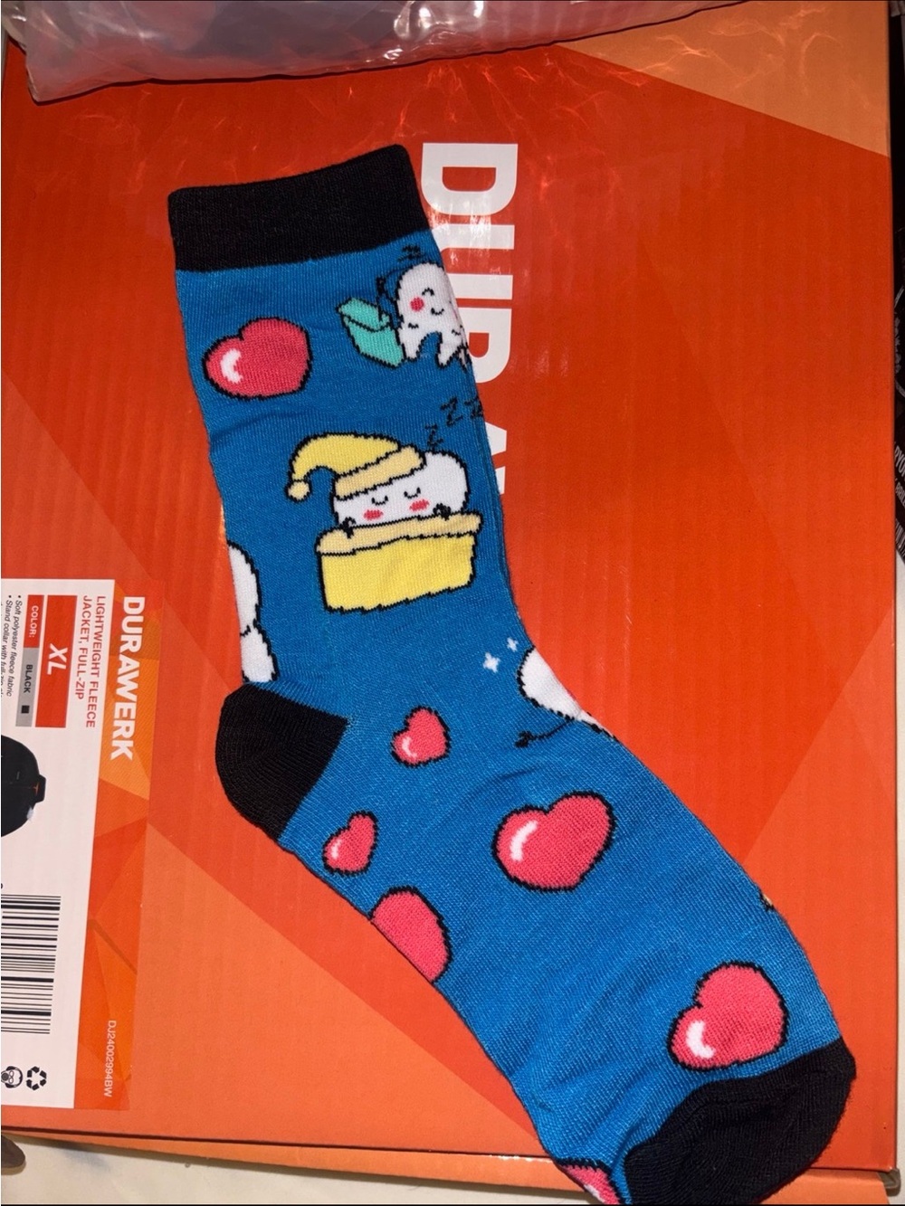Blue Novelty Heart & Character women Crew Socks